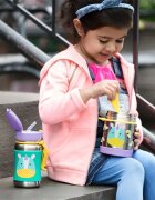 Skip Hop Zoo Straw Bottle steklenica za vodo iz nerjavnega jekla s slamico Unicorn 12 m+ 1 kos