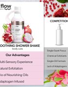 so!flow Smoothing Shower Shake gel za prhanje za vse tipe kože Pithaja & Pomegranate 400 ml