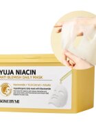 Some By Mi Yuja Niacin Anti Blemish Daily Mask revitalizacijska maska iz platna za poenotenje tona kože veliko pakiranje 30 kos