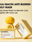 Some By Mi Yuja Niacin Anti Blemish Daily Mask revitalizacijska maska iz platna za poenotenje tona kože veliko pakiranje 30 kos