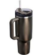 Stanley Quencher H2.O FlowState™ Fluted Tumbler lonček iz nerjavečega jekla s slamico velik Gunmetal Shine 1 kos
