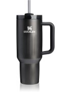 Stanley Quencher H2.O Fluted Tumbler lonček iz nerjavečega jekla s slamico velik Black PVD 1 kos