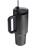 Stanley Quencher H2.O Fluted Tumbler lonček iz nerjavečega jekla s slamico velik Black PVD 1 kos