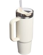 Stanley Quencher H2.O Fluted Tumbler lonček iz nerjavečega jekla s slamico velik cream gloss 1 kos