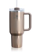 Stanley Quencher H2.O Fluted Tumbler lonček iz nerjavečega jekla s slamico velik Pale Gold Shine 1 kos