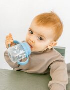 Suavinex Wild & Free Bottle With Soft Spout steklenička z ročaji Blue 150 ml