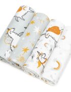 T-Tomi Cloth Diapers Unicorns plenice iz blaga 76x76 cm 4 kos