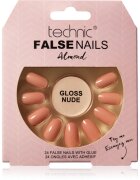 Technic Cosmetics False Nails Almond umetni nohti Gloss Nude 24 kos