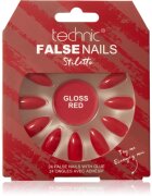 Technic Cosmetics False Nails Stiletto umetni nohti Gloss Red 24 kos