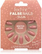 Technic Cosmetics False Nails Stiletto umetni nohti Winter Rose 24 kos