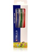 TELLO Kids 10400 Mega Soft zobne ščetke za otroke 2-7 3 kos