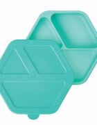 Tiny Twinkle Silicone Plate deljeni krožnik s pokrovčkom Mint 1 kos