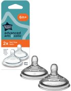 Tommee Tippee Advanced Anti-Colic cucelj za stekleničko Fast Flow 6-12m 2 kos