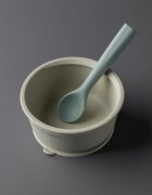 Tommee Tippee EasiStick™ Silicone Bowl & Spoon silikonska posoda s priseskom 4m+ Green 1 kos