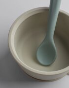 Tommee Tippee EasiStick™ Silicone Bowl & Spoon silikonska posoda s priseskom 4m+ Green 1 kos