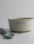 Tommee Tippee EasiStick™ Silicone Bowl & Spoon silikonska posoda s priseskom 4m+ Green 1 kos