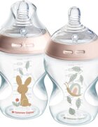 Tommee Tippee Natural Start Anti-Colic steklenička za dojenčke Slow Flow 0m+ 2x260 ml