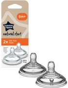 Tommee Tippee Natural Start Anti-Colic Teat cucelj za stekleničko Fast Flow 6 m+ 2 kos