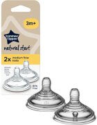 Tommee Tippee Natural Start Anti-Colic Teat cucelj za stekleničko Medium Flow 3 m+ 2 kos