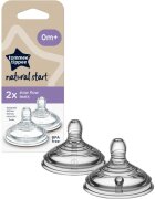 Tommee Tippee Natural Start Anti-Colic Teat cucelj za stekleničko Slow Flow 0m+ 2 kos
