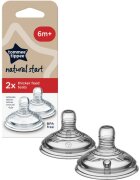 Tommee Tippee Natural Start Anti-Colic Teat cucelj za stekleničko Thick Feed 6m+ 2 kos