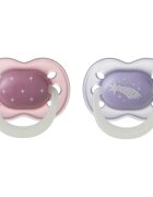 Tommee Tippee NightGlow Soother 0-6m duda Girl 2 kos