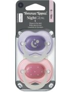Tommee Tippee NightGlow Soother 6-18m duda Girl 2 kos