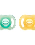 Tommee Tippee Ultra Light Night duda Orange/ Green 0-6m 2 kos