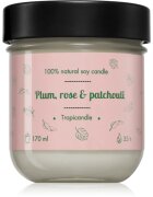 Tropicandle Plum Rose & Patchouli dišeča sveča 170 ml