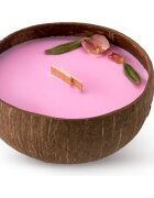 Tropicandle Roses dišeča sveča z lesenim stenjem 350 ml