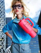 Waterdrop Explorer Tumbler lonček iz nerjavečega jekla s slamico (omejena izdaja) Neon Pink 1 kos
