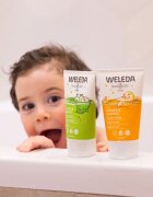 Weleda Kids Cheerful Lime krema za prhanje in šampon za otroke 2 v 1 150 ml