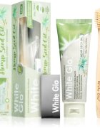White Glo Hemp Seed Oil zobna pasta za beljenje zob s krtačko 150 g