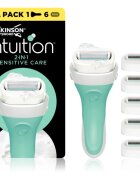 Wilkinson Sword Intuition 2in1 Soap & Shave Sensitive brivnik + nadomestne glave 6 ks