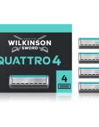 Wilkinson Sword Quattro Essential 4 Titanium Sensitive nadomestne britvice 4 kos