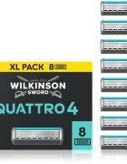 Wilkinson Sword Quattro Essential 4 Titanium Sensitive nadomestne britvice 8 kos