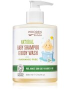 WoodenSpoon Natural šampon in gel za prhanje za otroke brez dodanih dišav 300 ml