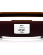 Woodwick Black Cherry dišeča sveča z lesenim stenjem (hearthwick) 453 g
