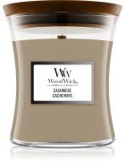 Woodwick Cashmere dišeča sveča z lesenim stenjem 275 g