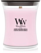 Woodwick Cherry Blossom & Vanilla dišeča sveča z lesenim stenjem 275 g