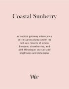 Woodwick Coastal Sunberry dišeča sveča z lesenim stenjem 85 g