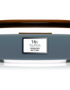 Woodwick Evening Onyx dišeča sveča z lesenim stenjem (hearthwick) 453 g