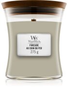Woodwick Fireside Au Coin Du Feu dišeča sveča z lesenim stenjem 275 g