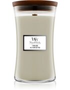 Woodwick Fireside Au Coin Du Feu dišeča sveča z lesenim stenjem 609.5 g