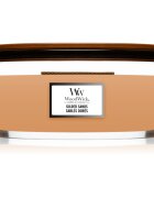 Woodwick Gilded Sands dišeča sveča z lesenim stenjem (hearthwick) 453 g