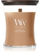 Woodwick Hazelnut Roast dišeča sveča z lesenim stenjem 275 g