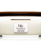 Woodwick Island Coconut dišeča sveča z lesenim stenjem (hearthwick) 453 g
