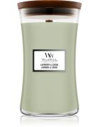 Woodwick Lavender & Cedar dišeča sveča z lesenim stenjem 610 g