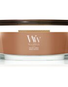 Woodwick Radiant Amber dišeča sveča z lesenim stenjem 453.6 g