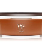 Woodwick Saffron Smoke dišeča sveča z lesenim stenjem 453.6 g